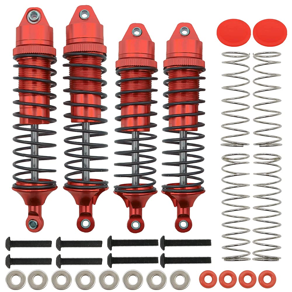 RCAWD 95mm 105mm Rc Shock Absorber for Arrma 3s Blx New Old Big Rock Typhon Vorteks Senton Granite Upgrades Parts 4pcs(Red)