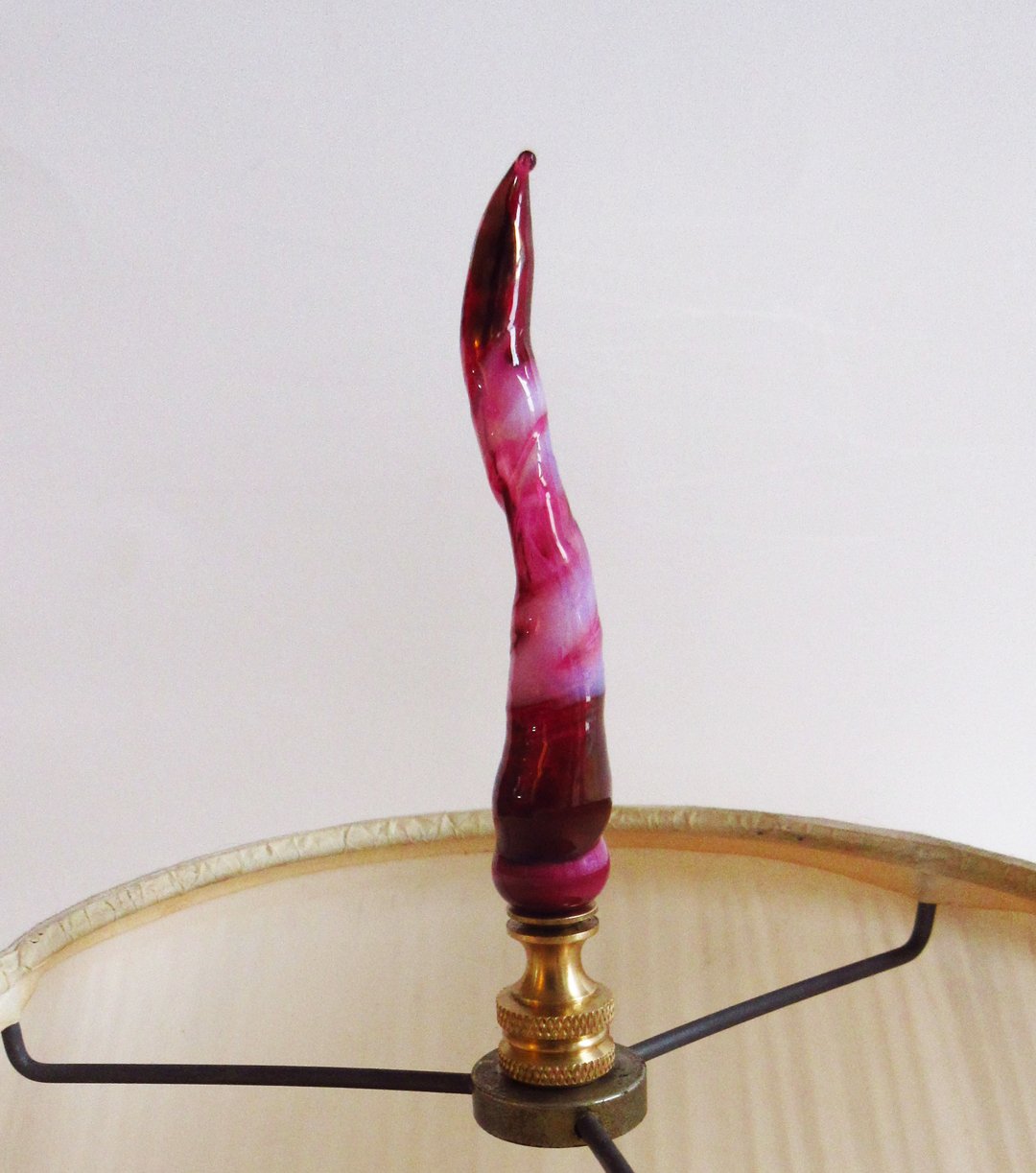 FINIAL Handmade Pinks Glass Lamp Finial