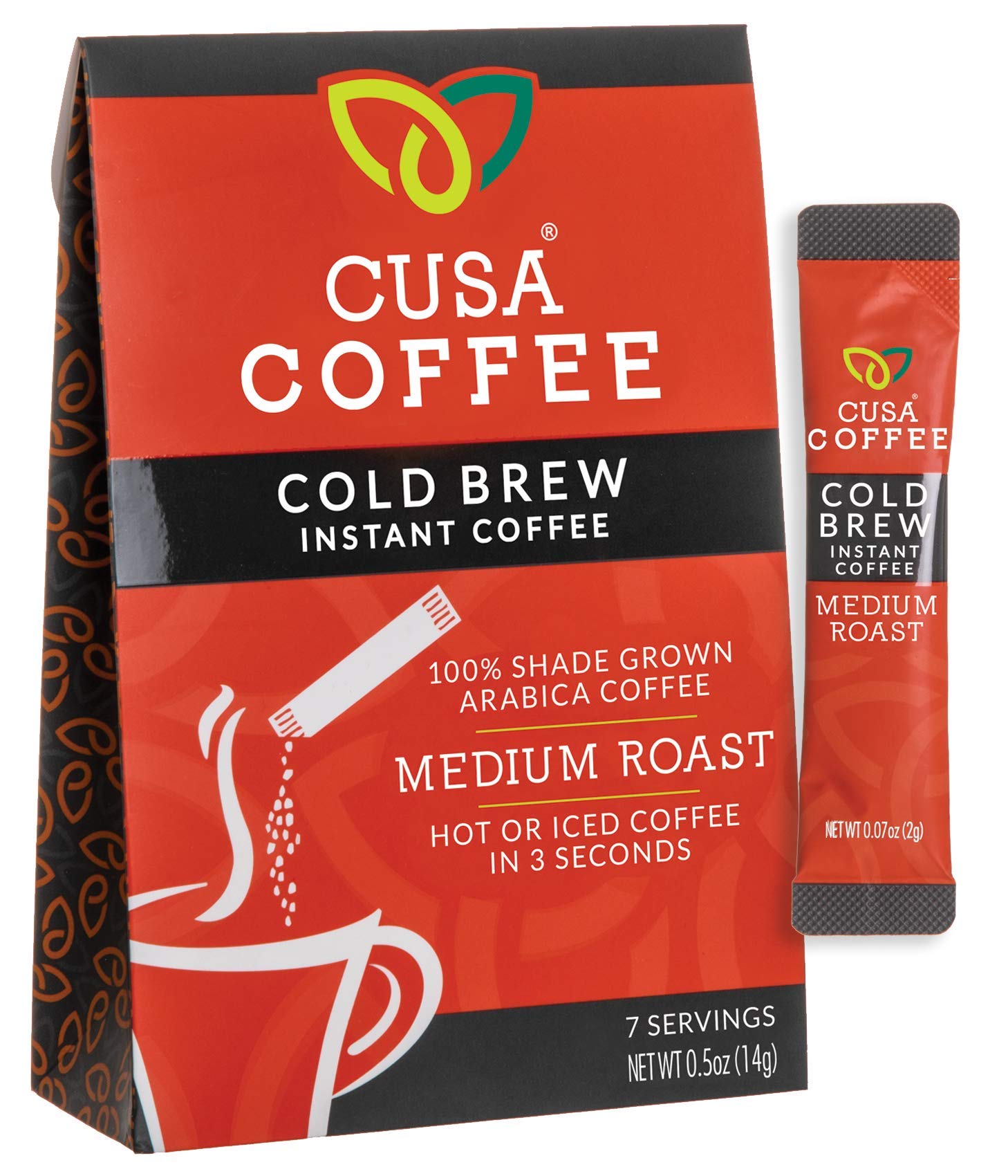 Cusa Tea & Coffee, Medium Roast Cold Brew. Premium Instant Coffee