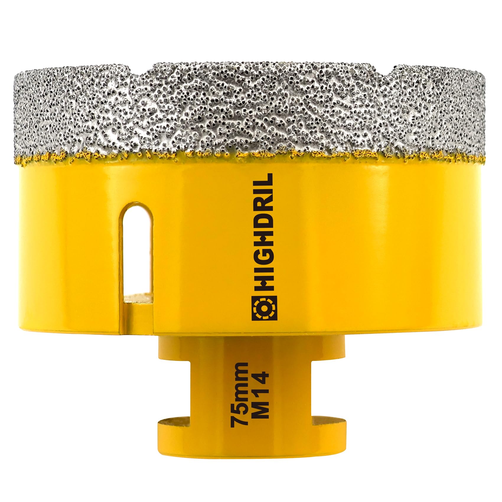 HIGHDRIL Diamond Core Drill Bit - 3"(75mm) with M14 Thread Dry drilling for Porcelain Tile Ceramic Granite Marble Stone Masonry Brick for Angle Grinders