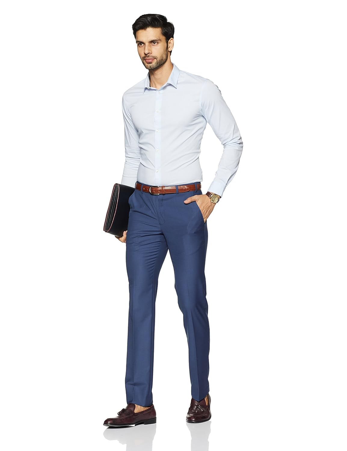 park avenue men's relaxed fit formal trousers