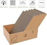 MUAEEOK Cat Scratching Board with Box 5 Pcs Reversible Corrugated Cardboard view 4