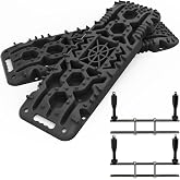 ALL-TOP Traction Boards with Build-in Jack Base, 2PCS Recovery Boards &amp; Mounting Kit for Overlanding (4th Gen, Black)