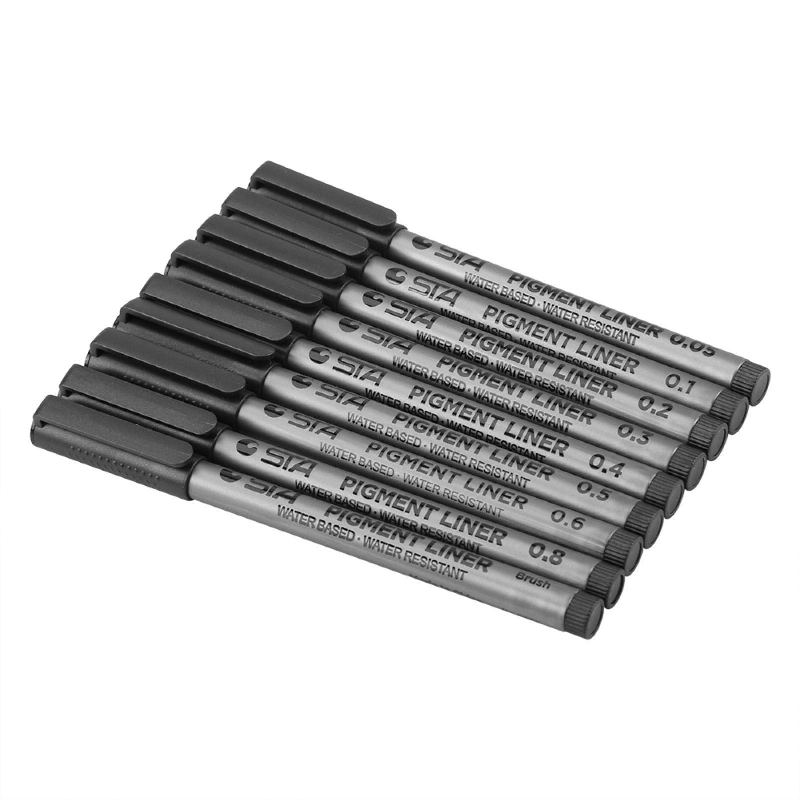 Oumefar 9Pcs Black Liner Fineliner Ink Fine Point Micro Pens Fineliner Pen Drawing Pens Drawing Archival Ink Pen for Sketching Drafting Office Comic