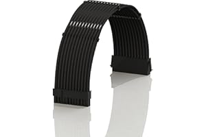 LINKUP - AVA 50cm ATX 24 Pin (20+4) Motherboard PSU Braided Sleeved Power Supply Extension Cable w/Combs | Strong & Stiff Des