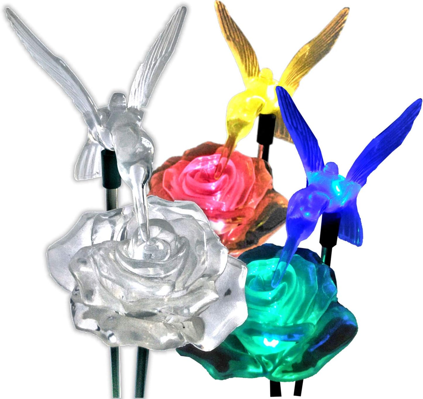 Brilliant & Mo Stunning 2 Solar Rose Lights with 2 Solar