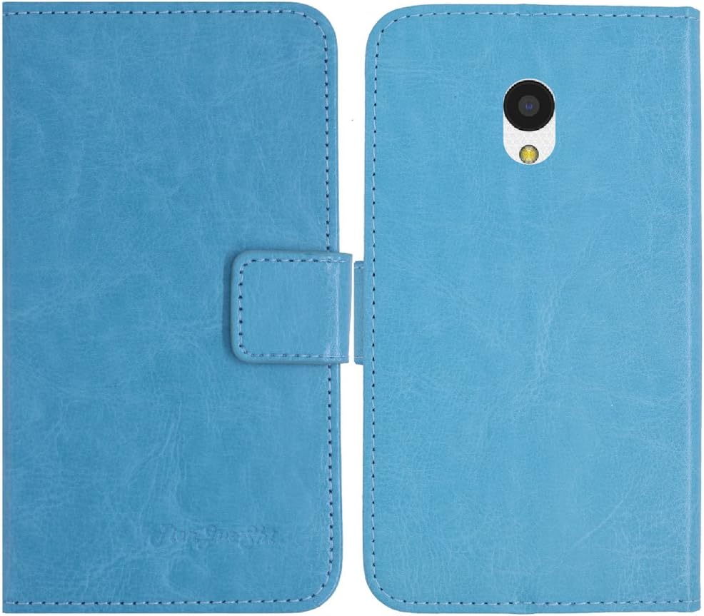 TienJueShi Blue Book-Style Flip Leather Protector Case Cover Skin Etui Wallet for Vodafone Alcatel U3 4G 4 inch