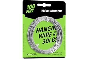 HANGDONE Picture Hanging Wire #3 30lbs 100-Feet, Flexible Steel Wire 18 Gauge for Hang Up Frame/Painting and Mirror