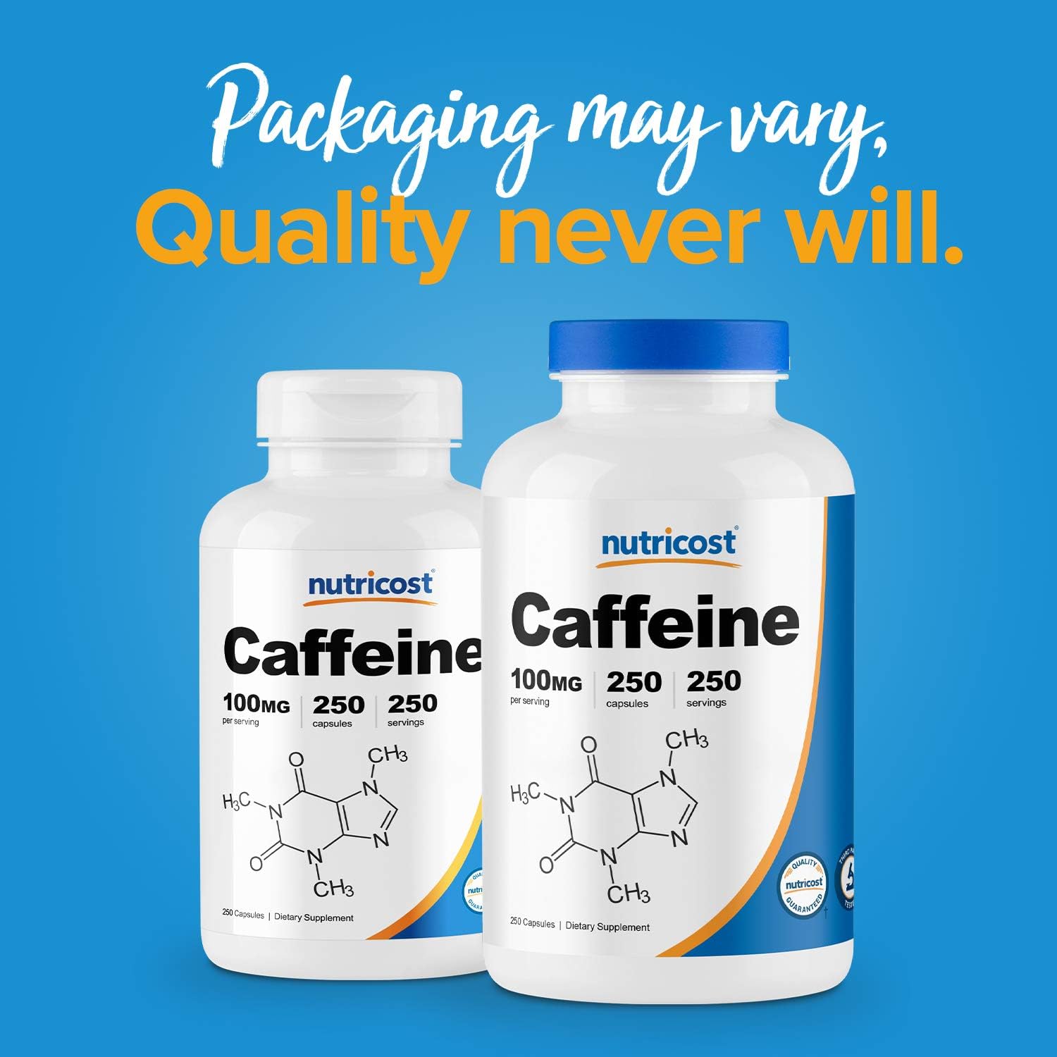 Nutricost Caffeine Pills 100mg Per Serving, 250 Capsules: Health & Personal Care