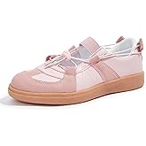 LUCKY STEP Women's Ballet Fashion Sneakers Casual Comfortable Retro Flats Lightweight Breathable Skate Shoes
