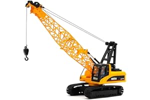 Qcar 1/35 Heavy Duty Construction Metal Crawler Crane, Truck Crane Vehicle Toys for Kids, Outdoor Sandbox Car Toys, Birthday Gift Toddler Boy Kid