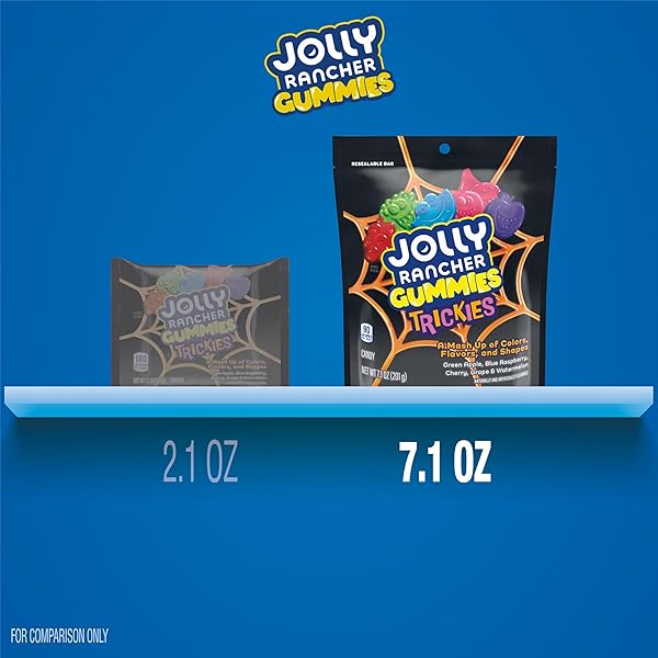 JOLLY RANCHER TRICKIES GUMMIES ASSORTED FRUIT FLAVORED, HALLOWEEN CANDY BAG, 7.1 OZ