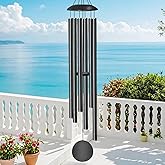 66" Large Wind Chimes for Outside - 6 Thicken Tubes Deep Tone Wind Chimes for Outdoor, Gifts for Memorial, Women, Mom, Grandma, Sympathy, Big Windchimes for Garden and Patio (Black)
