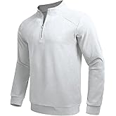 Men's Quarter Zip Pullover Ultra-Soft Thermal Long Sleeve Sweatshirt 1/4 Zip Golf Shirts Running Gym Workout Top