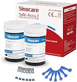 Sinocare Safe-Accu2 Glucose Test Strips 50 pcs No Coding Blood Sugar