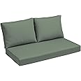 Arden earthFIBER Outdoor Loveseat Cushion Set, 48 x 24, Rain-Proof, Fade Resistant, Loveseat Bottom and 2 Back Cushions for Loveseat, Bench, and Swing 48 x 24, Sage Green Texture