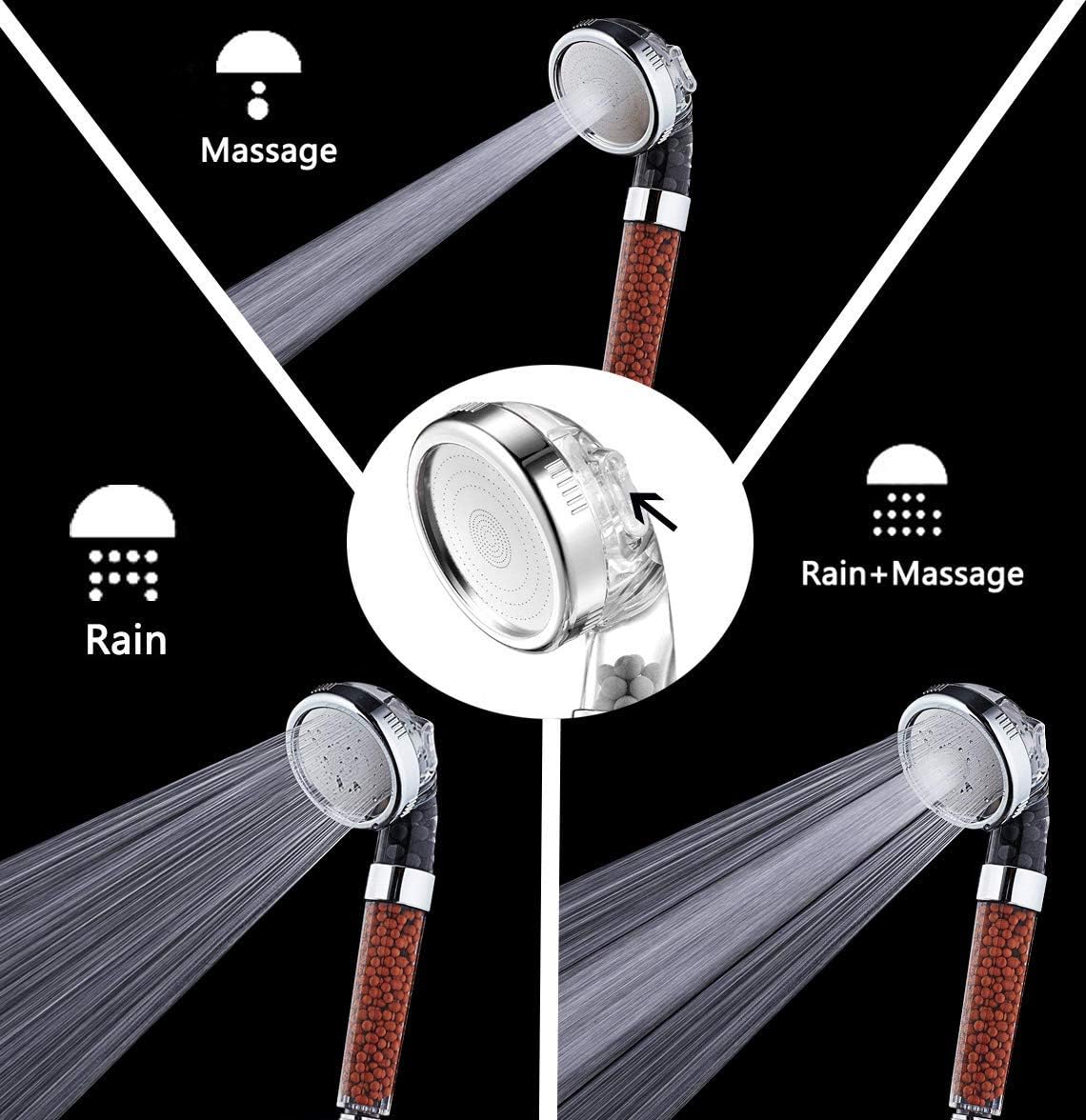 ROYALTEC Ionic Shower Head, High Pressure, Water Saving, Filtered Shower Head with 3 Spray Modes, Hard Water Filter - Image 3