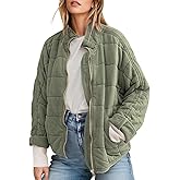 SAUKOLE Womens Winter Dolman Long Sleeve Full-Zip Quilted Jacket Coat Warm Outerwear
