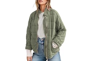 SAUKOLE Womens Winter Dolman Long Sleeve Full-Zip Quilted Jacket Coat Warm Outerwear