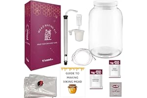 Standard Mead Making Kit - Reusable Make Your Own Mead Kit - Yields 1 Gallon of Mead | Beer Wine Fruit Wine Kombucha Compatib