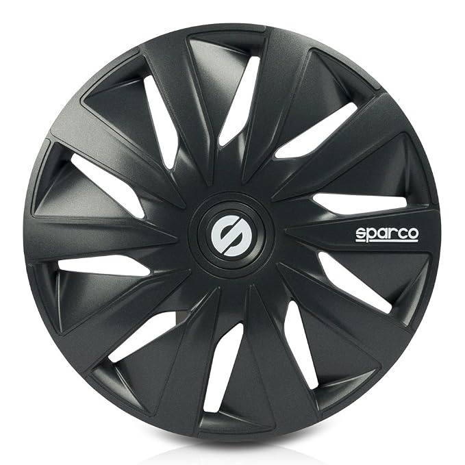 Enjoliveurs Sparco Roma 15 Pouces - Gris/Noir - Set De 4 - ABS Anti-rouille