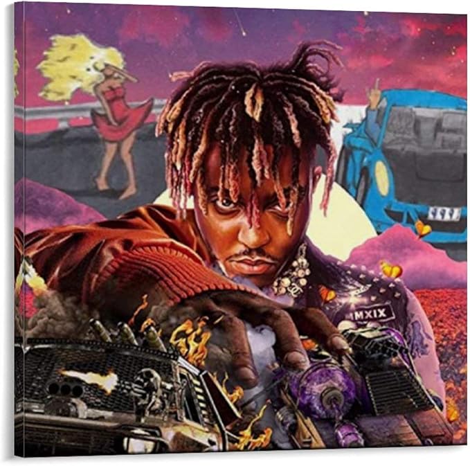 aqiong Legends Never Die Rap Singer 999 Juice WRLD Hiphop Art Canvas