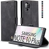 Samsung Galaxy Note 10+ Plus Wallet Case, Magnetic Stand Flip Protective Cover PU Leather Flip Case with ID & Credit Card Slots Cash Pockets for Samsung Galaxy Note 10 Plus 6.8” (Black)