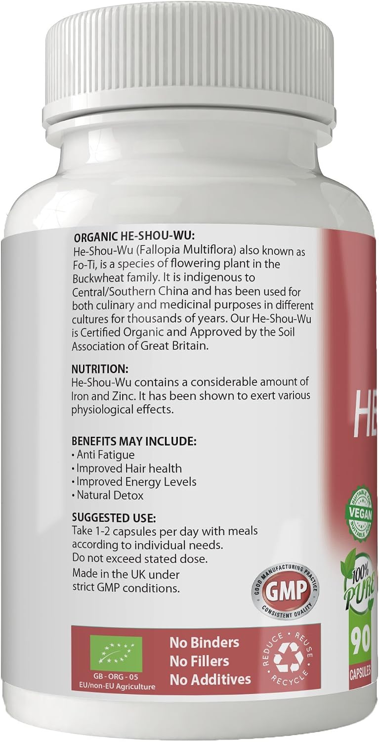 Simply Pure Organic He-Shou-Wu for Healthy Ageing, 90 count (Pack of 1) - Image 3