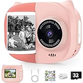 Rongta Kids Camera Instant Print, 1080P Kids Instant Cameras That Print Photos, Christmas Birthday Gifts for Girls Age 3-12, Video Camera Portable Toy for 3 4 5 6 7 8 9 10 Year Old Kids Girls(Pink)