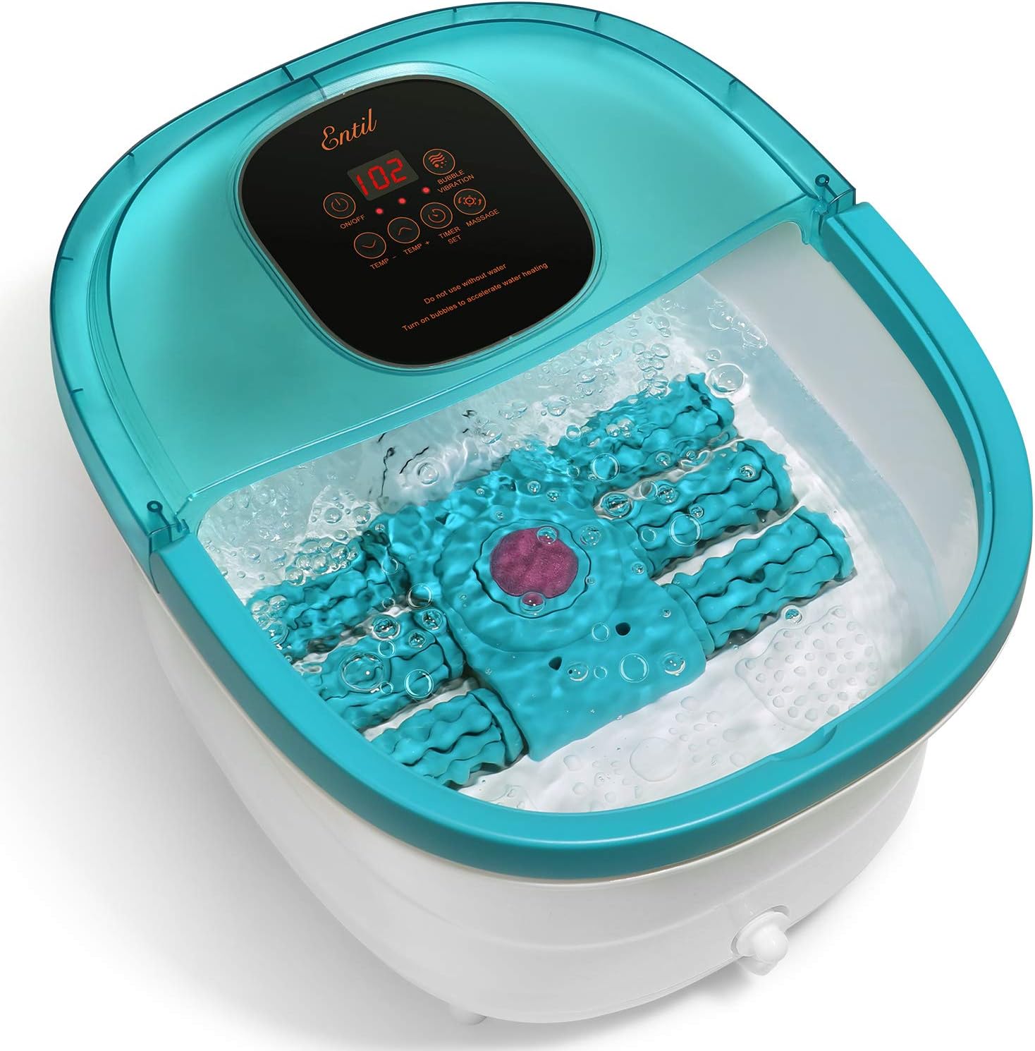 Foot Spa Bath Massager with 6 Automatic Masssage Rollers, Heat, Bubbles and Vibration, 30-60mins Timer & Temprature Settings, Pedicure Tub Soothe Your Tired Feet for Home Office Use: Health & Personal Care