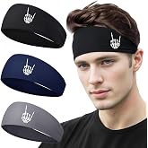 Sports Headbands for Men - 3pcs Sweatbands & Cooling Headbands for Running