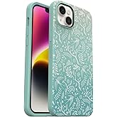 OtterBox iPhone 14 Plus Symmetry Series+ Case - FEATHERS AND FERNS (Green), ultra-sleek, snaps to MagSafe, raised edges protect camera & screen