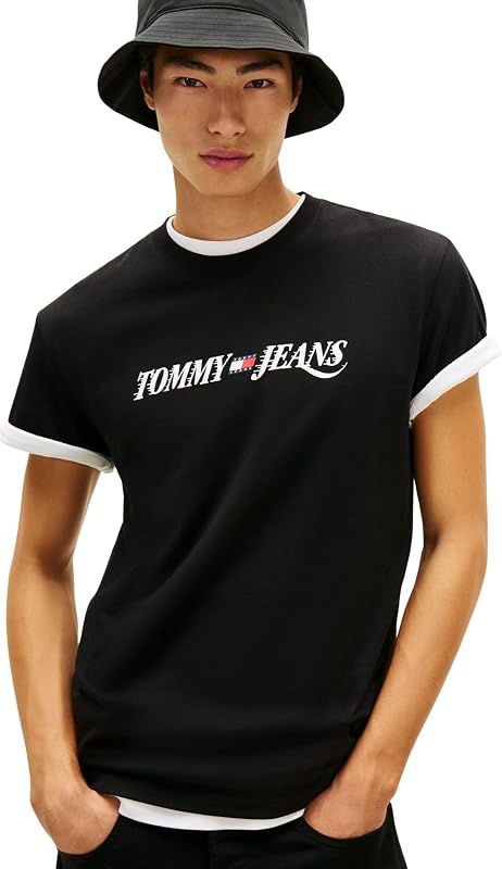 Uomo T-Shirt Maniche Corte Vintage con Scollo Rotondo, Nero (Black), M
