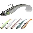 TRUSCEND Pre-Rigged Soft Fishing Lures, Well-Made Easy Catching Lures for Family Fishing, Great Action Swimbaits with Spinner, All-Conditions Fishing Gear for Bass Trout Walleye, Crappie Fishing Jigs
