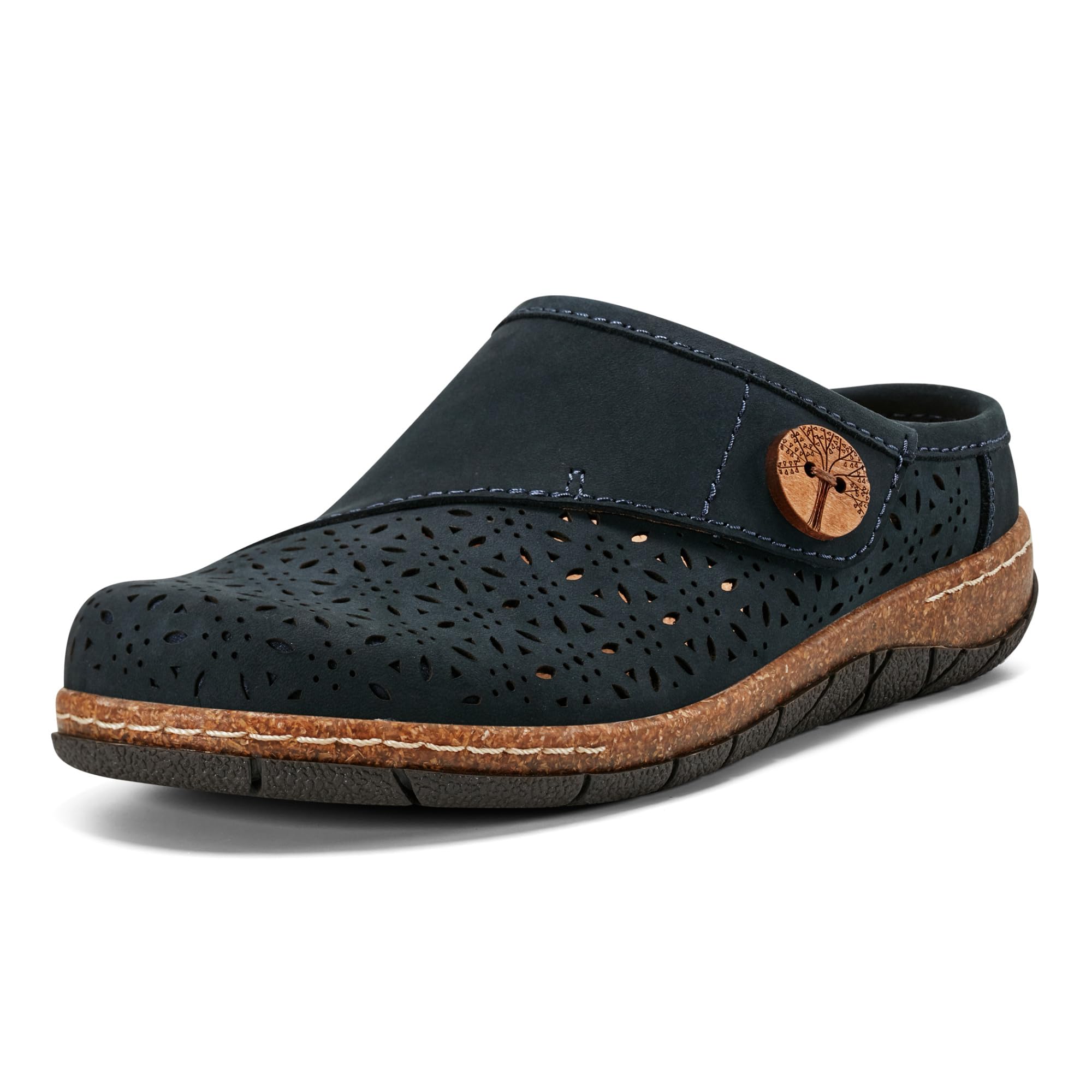 Earth® Erinn Casual Slip-on Flat Clogs, Dark Blue 400, 8 W