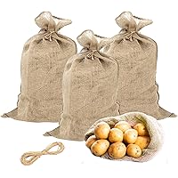 UgyDuky 4 Pack 39 x 24 Inch Burlap Potato Sacks, Reusable Large Burlap Bags Race Bags for Kids, Adults, Natural Jute Potato S