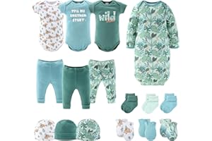 The Peanutshell Baby Layette Gift Set for Boys or Girls - Unisex Newborn to 9 Months Baby Clothes & Essentials - Wild Jungle