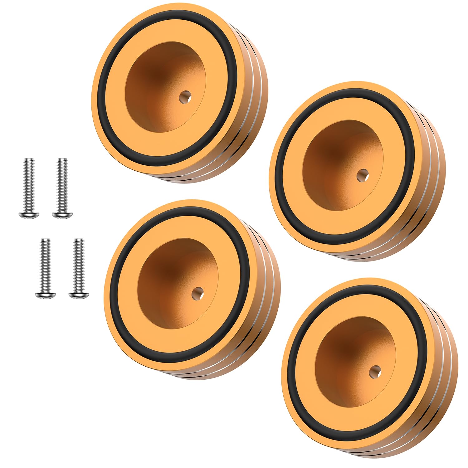 Tertullus 4 Sets Speaker Isolation Feet Aluminum Speaker Feet With Screws,Shockproof Stand Pad For Hifi Devices Amplifier Turntable Dac Recorder Cd (Gold, 58mm×22mm)