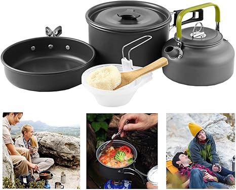 Large Camping Cooking Aluminium Frying Pans Non Stick With Folding Handle