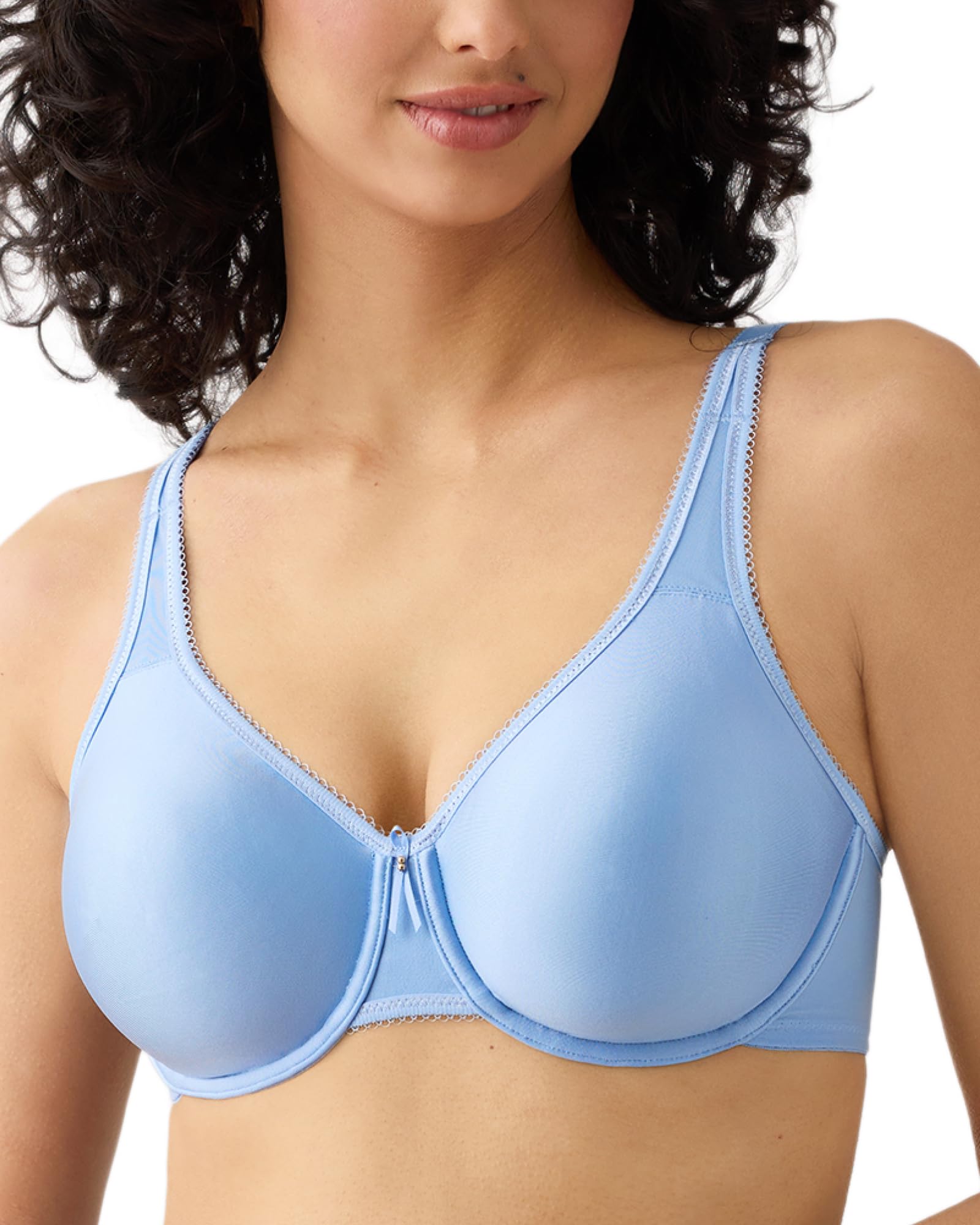 Wacoal Women’s Basic Beauty Unlined Underwire Full Coverage Bra, 855192, Bel Air Blue, 34C