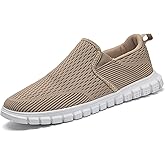 VLHGCG Men's Slip-On Shoes | Casual Breathable Sneakers with Mesh Upper | Non-Slip Walking & Work Loafers for Men