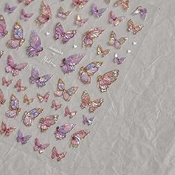 Butterfly Nail Art Stickers Decals Pink Butterfly