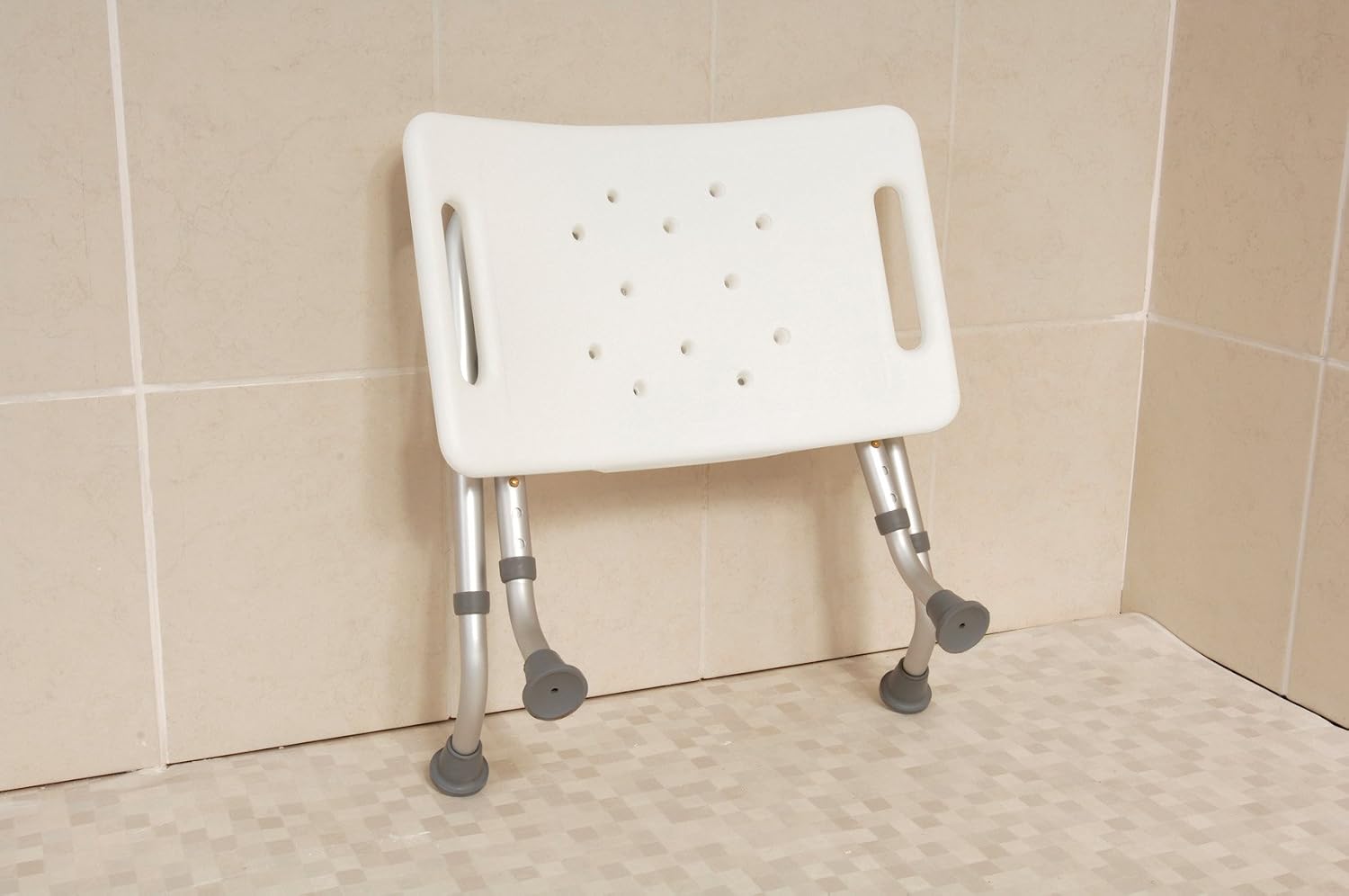 NRS Healthcare L97729 Portable Shower Stool - FOLDABLE, White, 30cm (H) x 10cm (W) x 40cm (D) - Image 4
