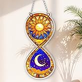 Sun Moon Gifts for Women, Acrylic Sun Moon anging Ornaments, Whimsical Decor Ornaments for Home Window & Car Decor, Sun Catcher for Home Decor, Christmas Ornament