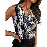 Zeagoo Women's Silk Satin Camisole Tank Tops V Neck Pleated Dressy Casual Sleeveless Blouses Summer Business Work Shirts