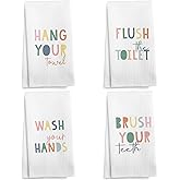NOQL Decorative Towels Set of 4, Kids Hand Towels, Pink Hand Towels for Girls Bathroom, Dec 1624 Inches