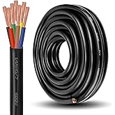 XRDS -RF Premium 14 Gauge 7-Way Conductor Wire - 25 Feet, Weatherproof and Flexible Trailer Cable for RVs, Campers, Trailers,