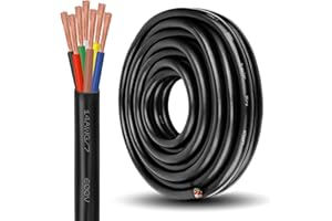 XRDS -RF Premium 14 Gauge 7-Way Conductor Wire - 25 Feet, Weatherproof and Flexible Trailer Cable for RVs, Campers, Trailers,
