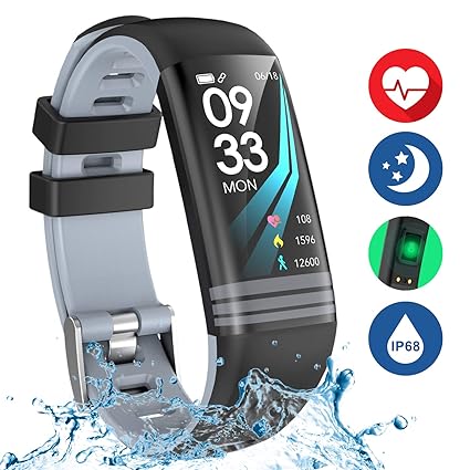 Yoolaite Fitness Armband Uhr Wasserdicht Fitness Tracker Pulsmesser Farbbildschirm Aktivitätstracker Pulsuhren Schrittzaehler