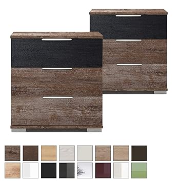 Wimex Nachtschrank NIGO auch für Boxspringbett geeignet (Höhe 58 cm), Nachtkommode, Holz (MDF) oder Glas, BxHxT: 52 x 58 x 38